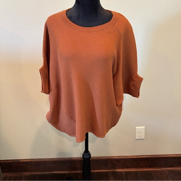 Anthropologie Sweaters - Anthropologie Vanessa Knit Poncho Sweater in  Rust Orange, Small, Slouchy Cozy